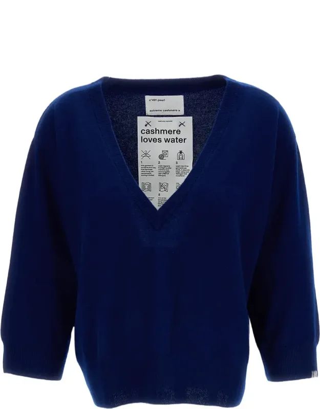 Pearl Cashmere V-neck Sweater