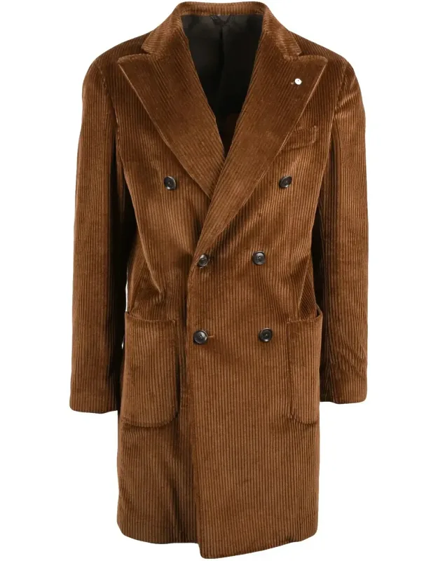 Cotton Corduroy Double-breasted Coat