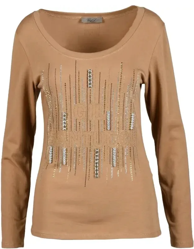 Metallic Stretch Cotton T-shirt