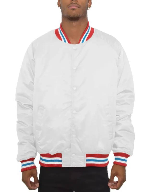 Satin Varsity Bomber Jacket