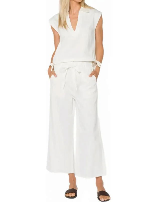 Claudette Pull On Crop Wide Leg Pants