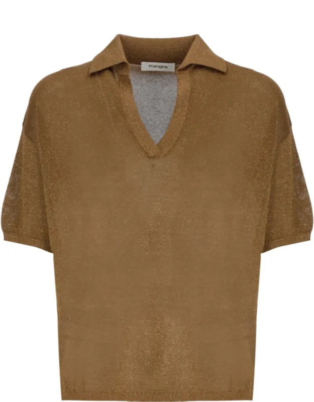 Lurex Viscose Polo Shirt