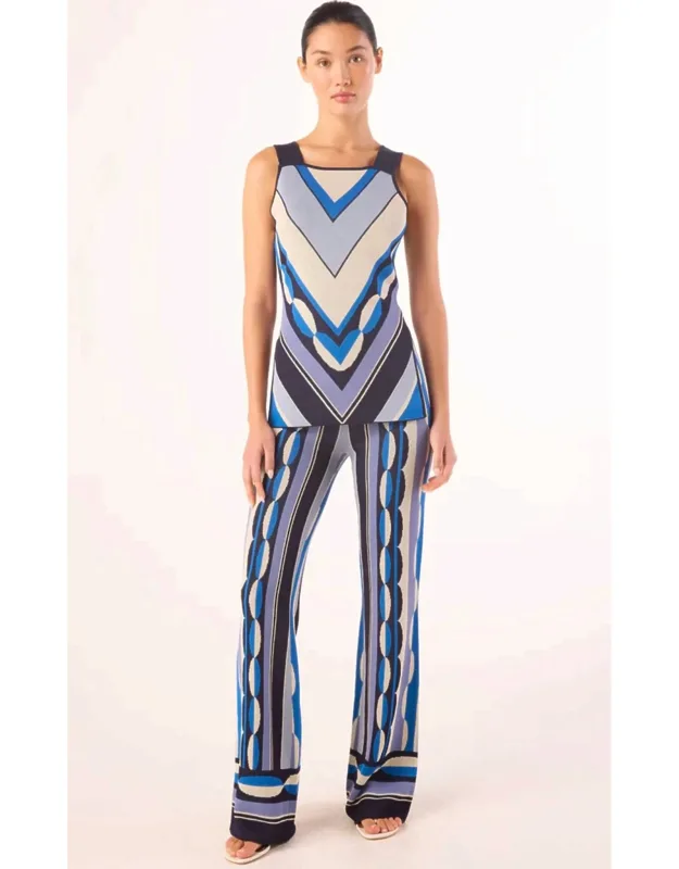 Pull-on Pants In Geo Stripe Knit