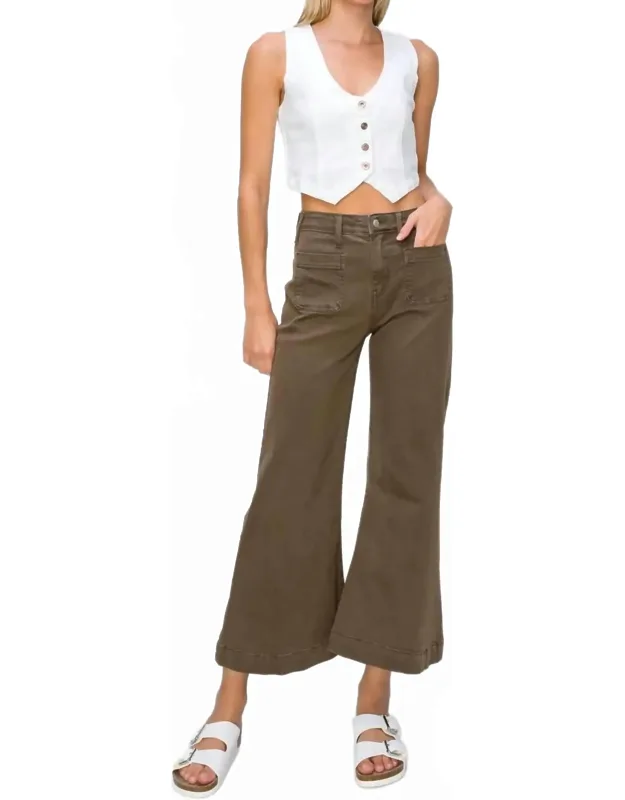 High Rise Stretch Wide Leg Jeans