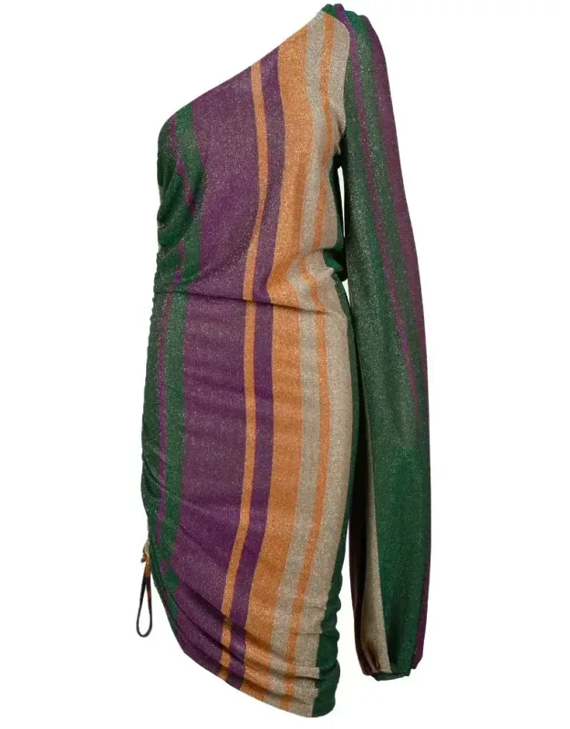 Striped Viscose-blend Evening Dress