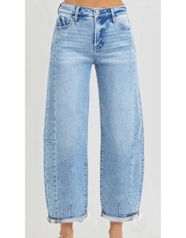High Rise Barrel Jeans