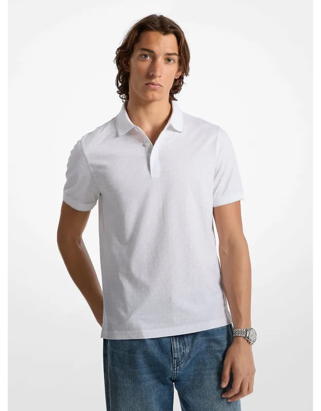 Greenwich Signature Logo Print Cotton Polo Shirt
