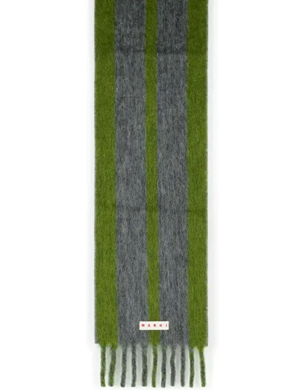 Mohair Blend Scarf With Fringes