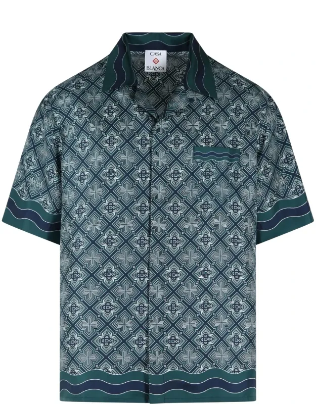 Radiating Monogram Silk Shirt