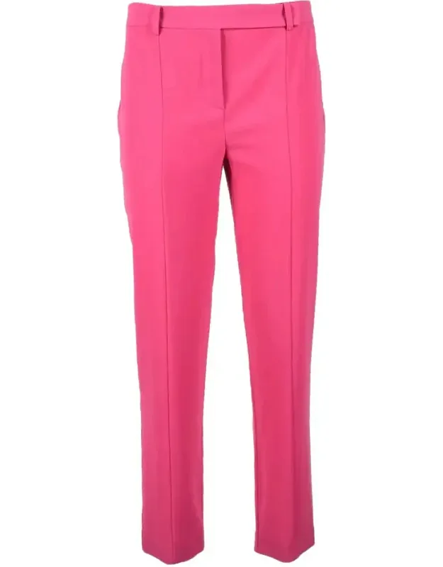 Slim-fit Stretch Trousers With Mid-rise Waist And Cropped Length