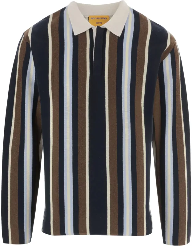 Striped Cashmere Polo Shirt