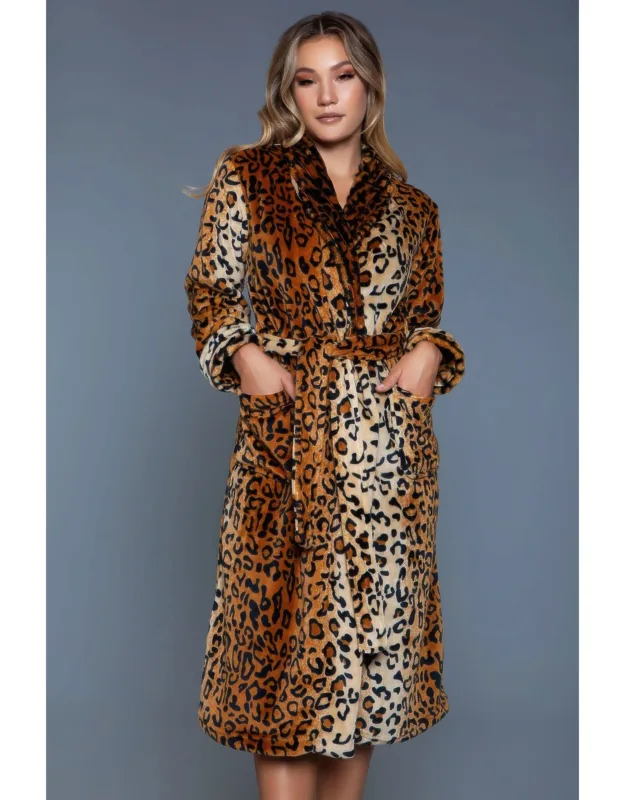 Leopard Robe - Plush Lounging Essential
