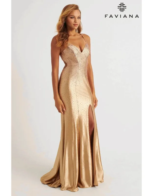 Satin Open Back Prom Dress