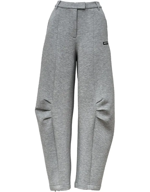 High-waisted Cargo Pants With Concealed Closure And Gathered Knee Details