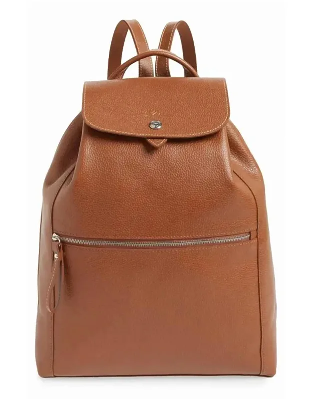 Leather Backpack With Zipper Pocket