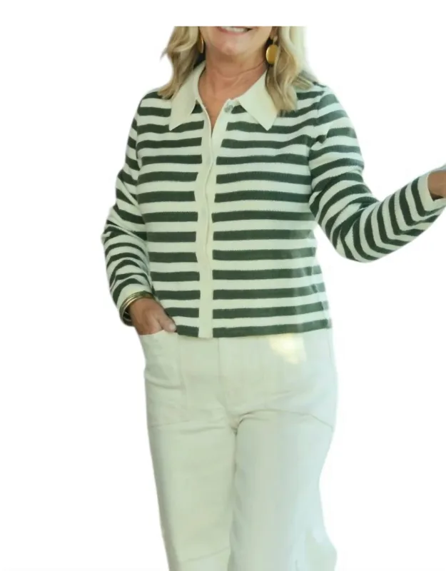 Striped Button Cardigan