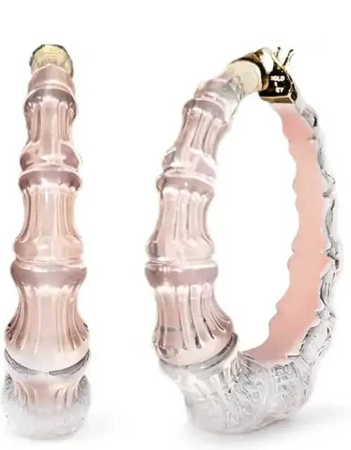 Bamboo Illusion Lucite Hoop Earrings