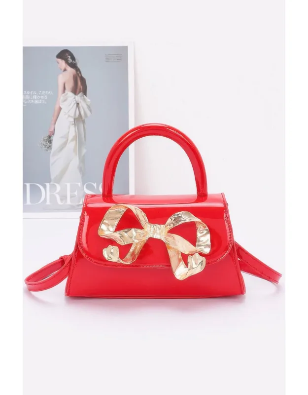 Faux Leather Top Handle Bag