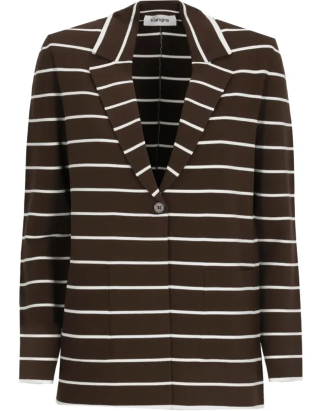 Viscose Striped Pinstripe Blazer