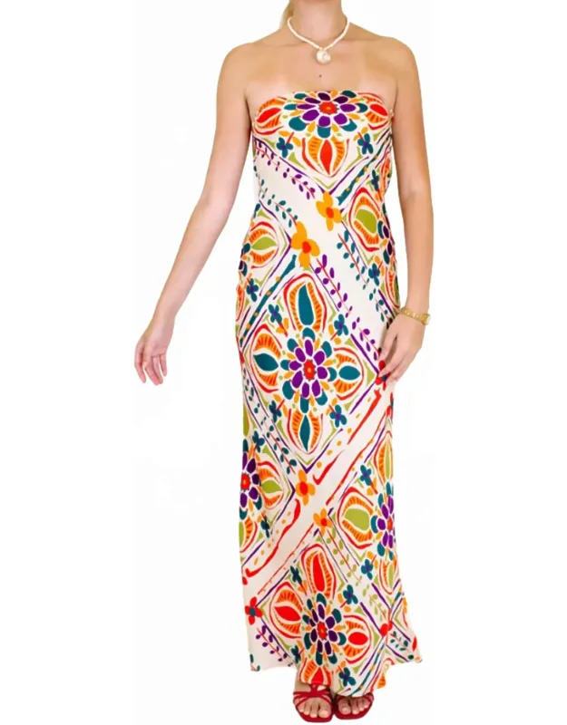 Floral Strapless Maxi Dress