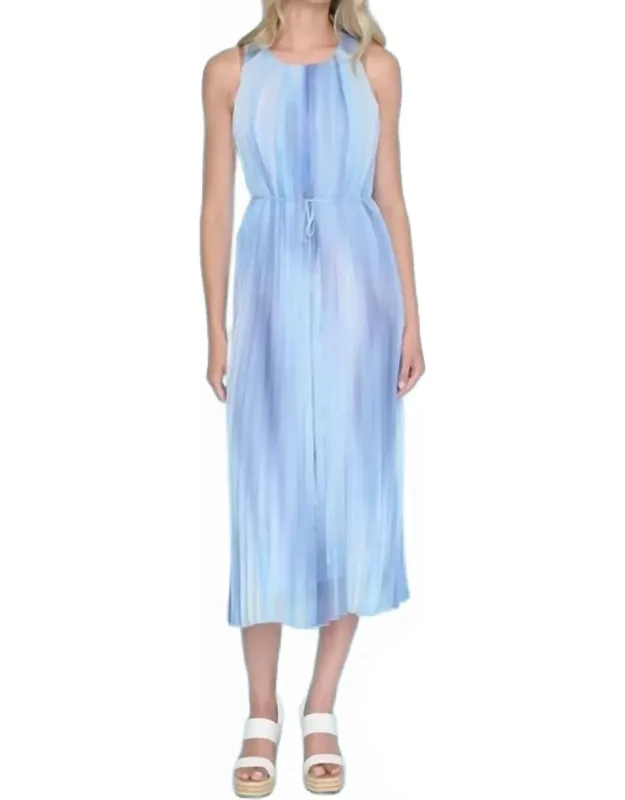Sleeveless Pleated Midi Dress