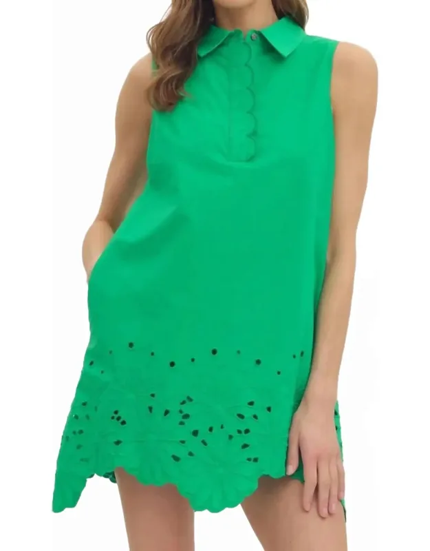 Sleeveless Eyelet Mini Dress