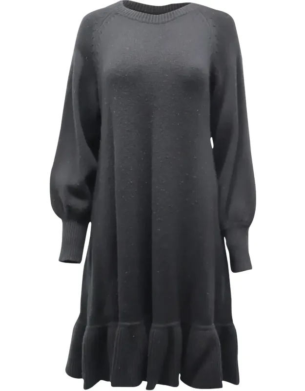 Knitted Dress With Bishop Sleeves In Wool