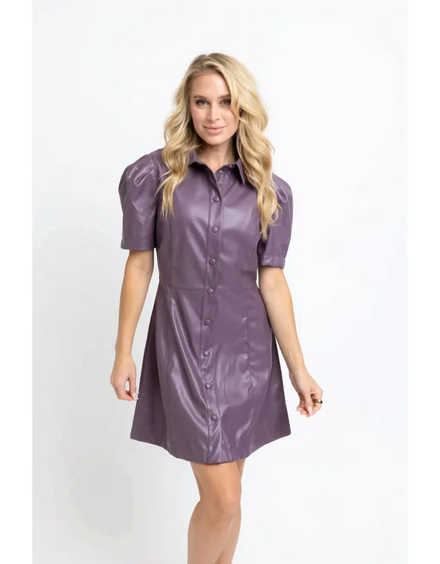 Leather Button Dress