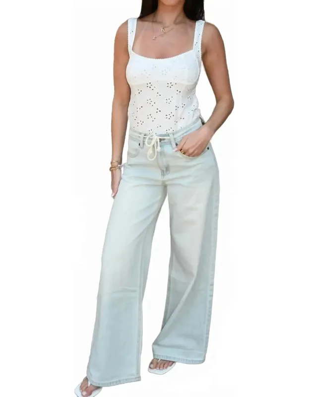 Wide Leg Denim Pants