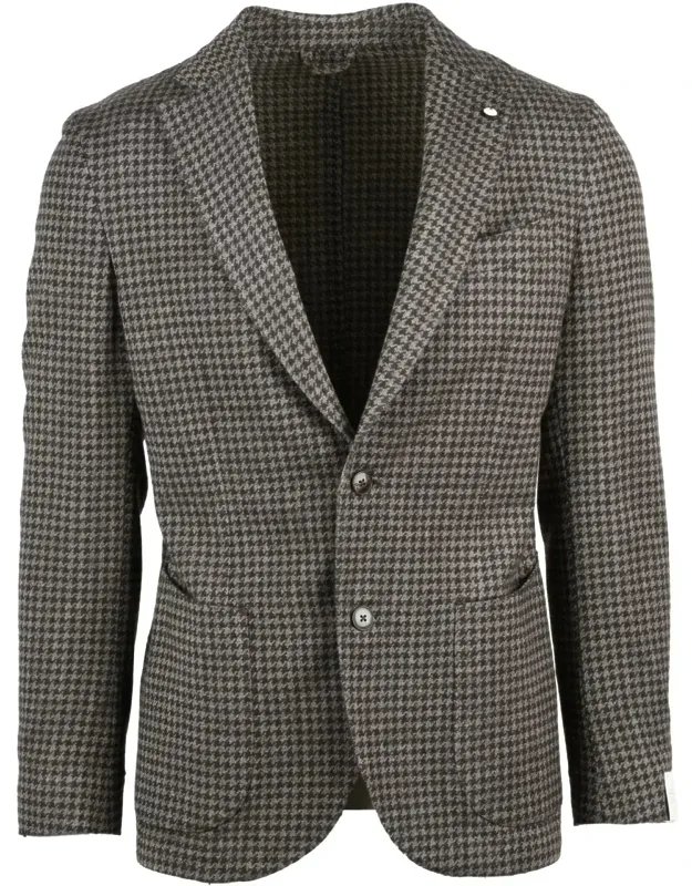 Rounded Wool Jacket With Mélange Texture