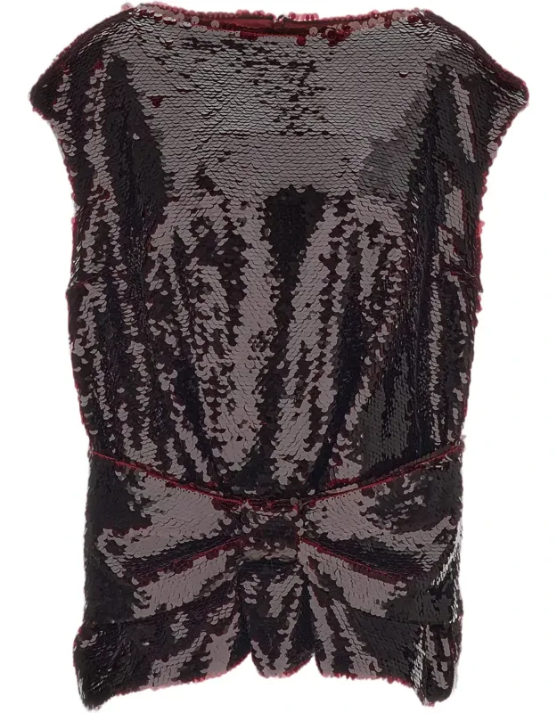 Boxy Peplum Sequin Tank Top