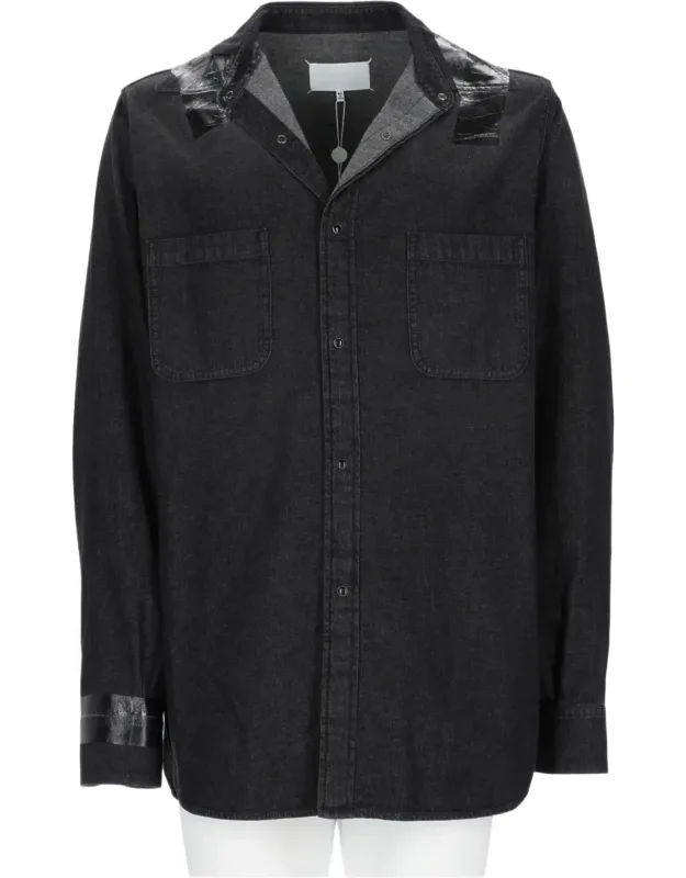 Button-up Shirt With Glossy Accents