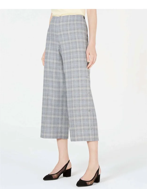 Plaid Wide Leg Pants