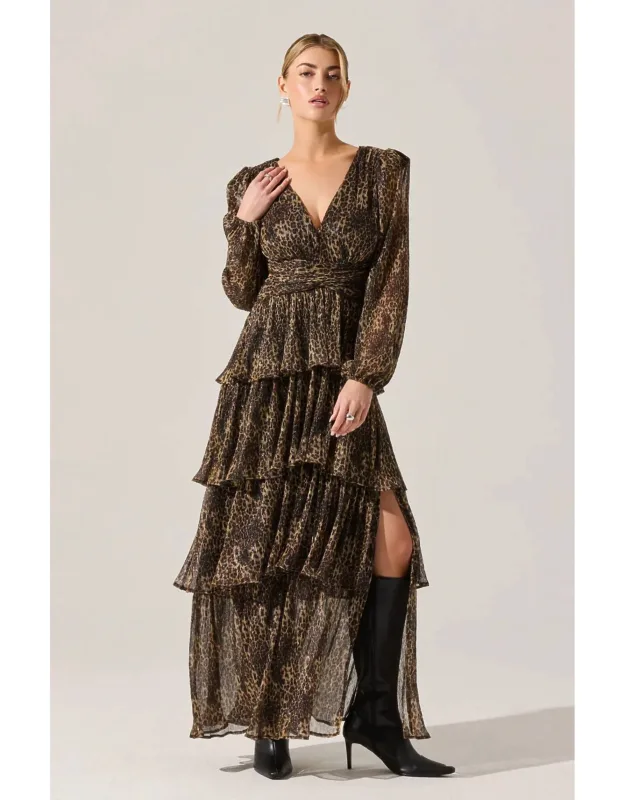 Maxi Dress In Leopard Print