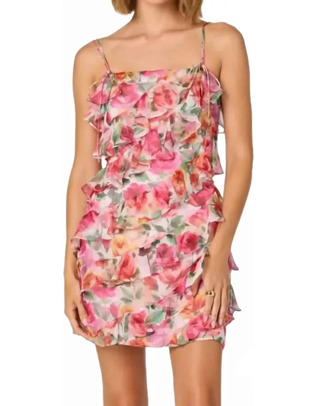 Chiffon Ruffle Mini Dress