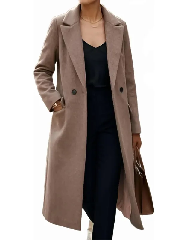 Single Breasted Lapel Collar Overcoat