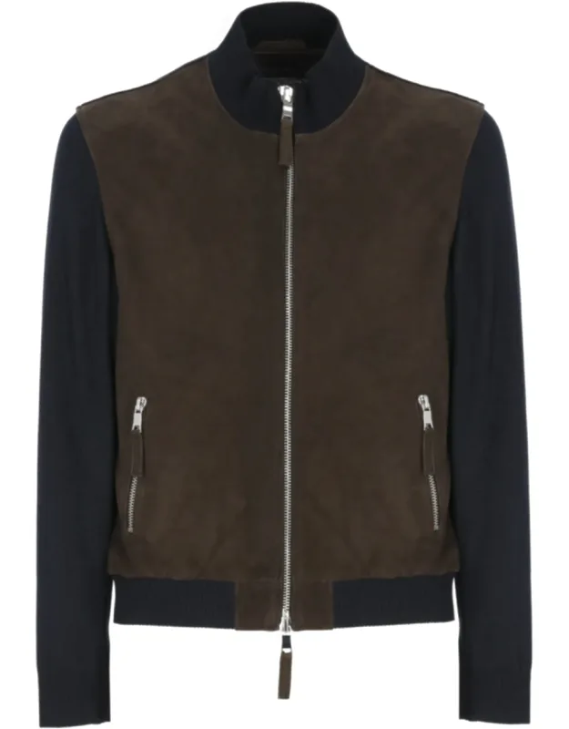 Knit Suede Leather Jacket