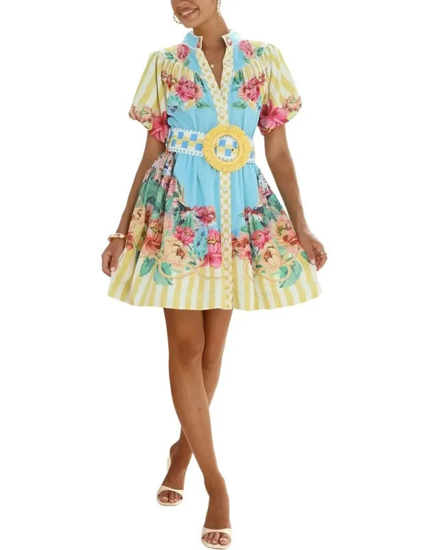 Linen-blend Mini Dress
