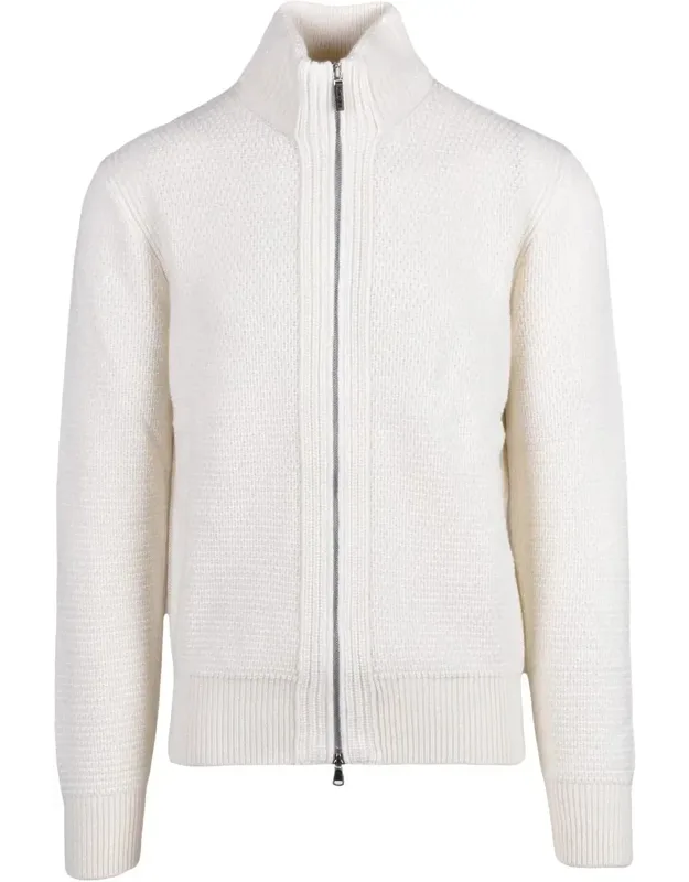 Textured Zip-through Jacket With Ribbed Details