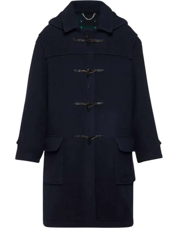 Wool Coat With Toggle Fastening And Flap Pockets