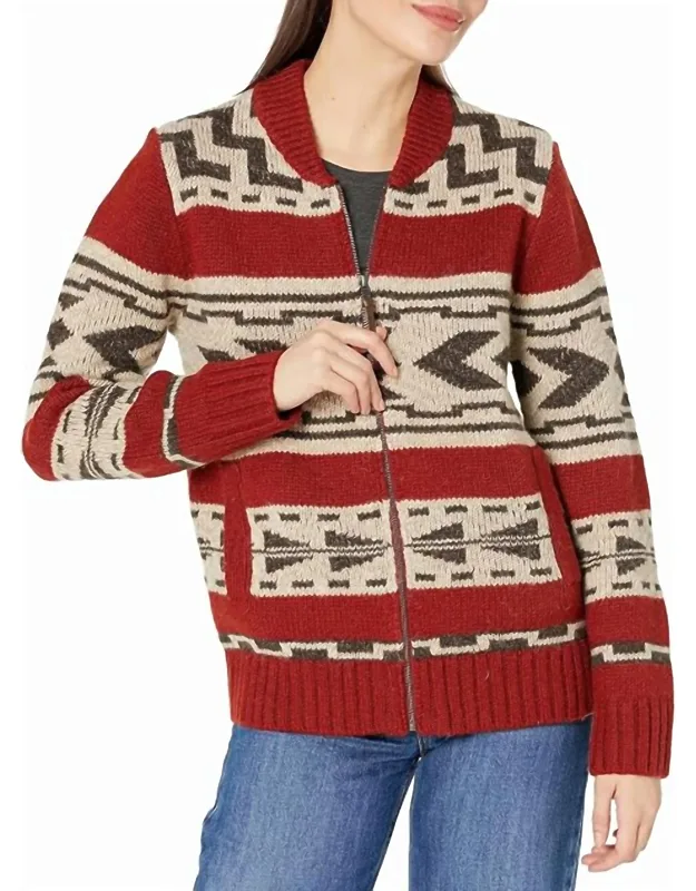 Graphic Shetland Zip Sweater