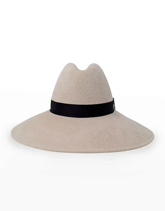 Requiem Handmade Rabbit Felt Wide-brim Fedora Hat