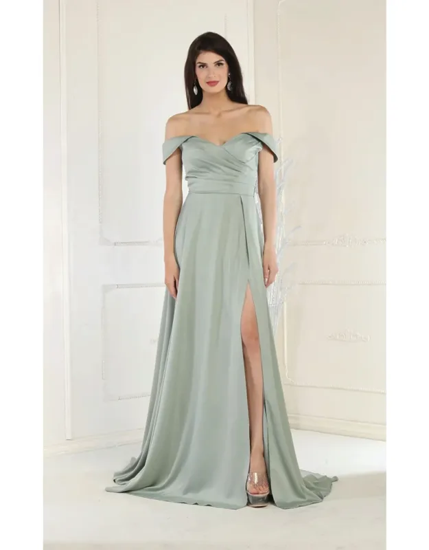 A-line Corset Off The Shoulder Maxi Dress