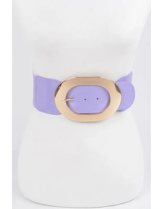 Metal Buckle Enamel Stretch Waist Belt