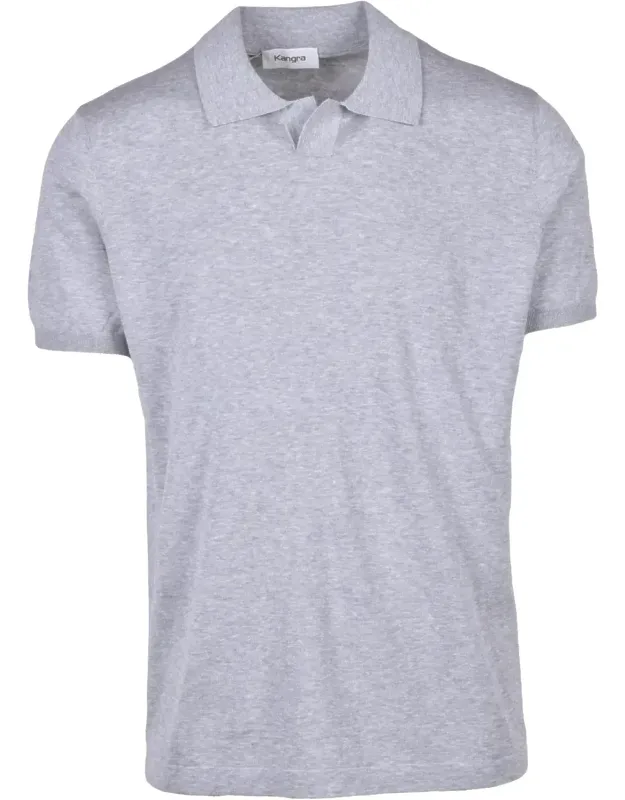 V-notch Knit Polo Shirt