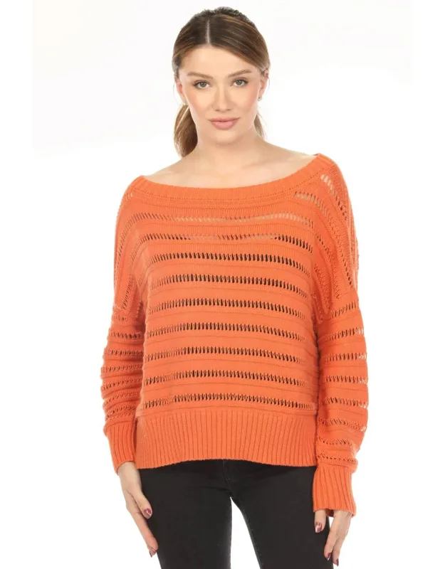 Loomed Boat Neck Sweater Top
