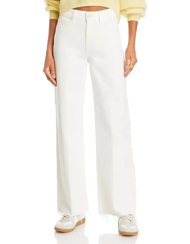 Raw Hem Wide Leg Jeans