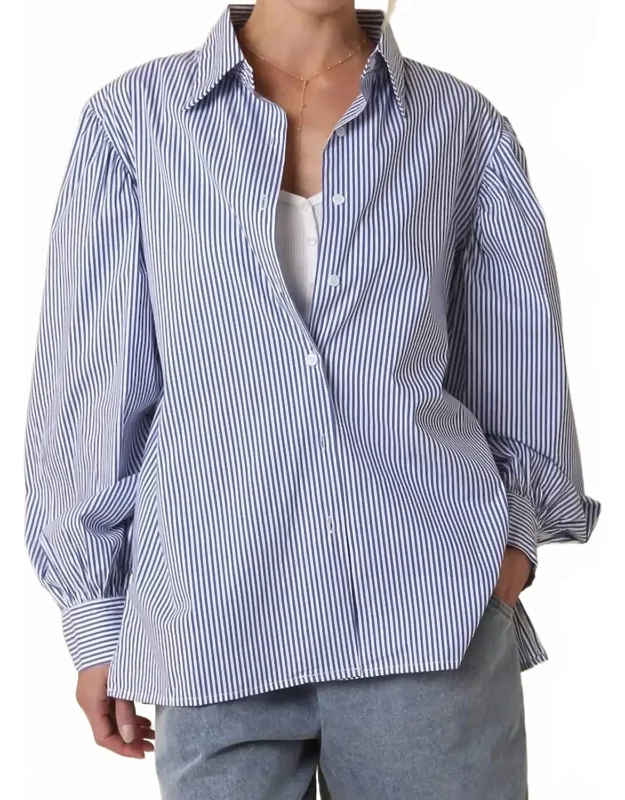 Striped Puff Sleeve Shirt