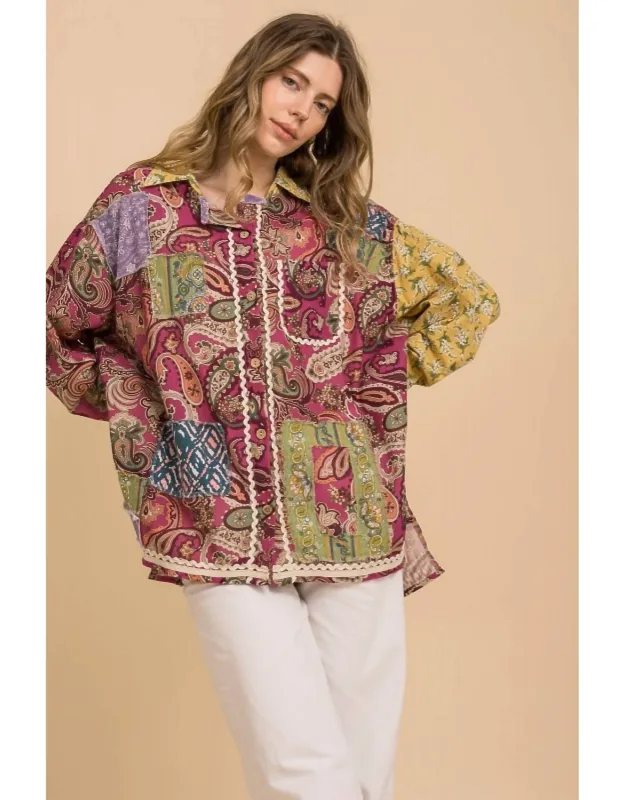 Printed Patchwork Shirt