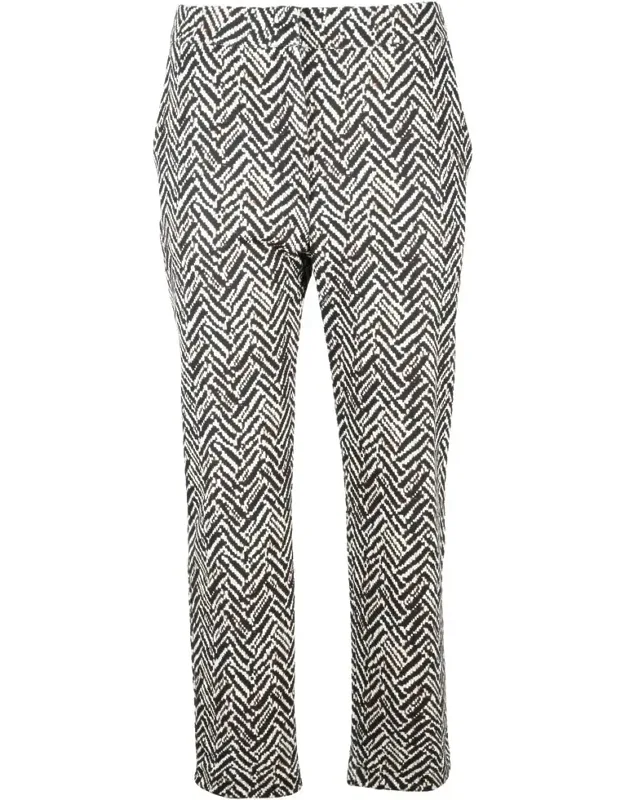 Geometric Pattern Trousers With Tailored Fit